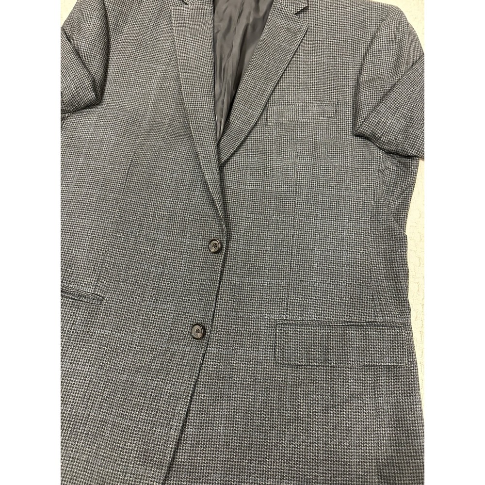 Ralph Ralph Lauren 46XL‎ Sport Coat Silk Wool Gray Houndstooth Check Blazer - Picture 4 of 10
